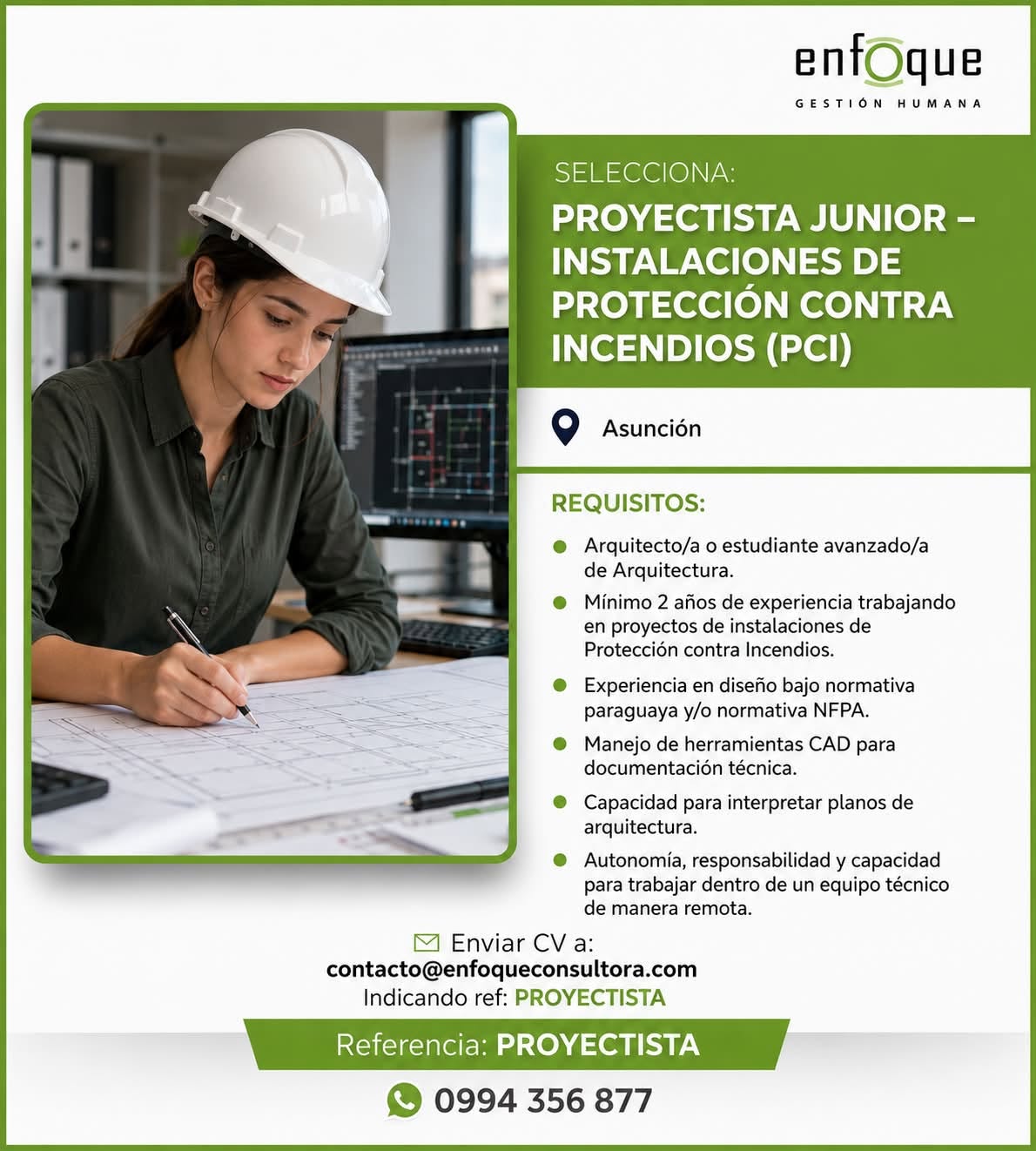 Oferta laboral: Proyectista Junior — Enfoque