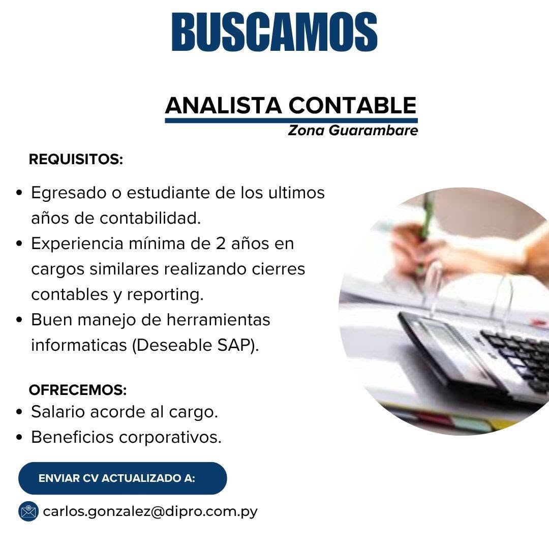 Oferta laboral: Analista Contable — Dipro