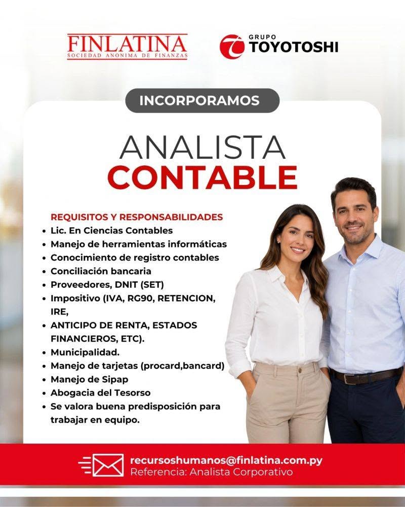 Oferta laboral: Analista Contable — Finlatina