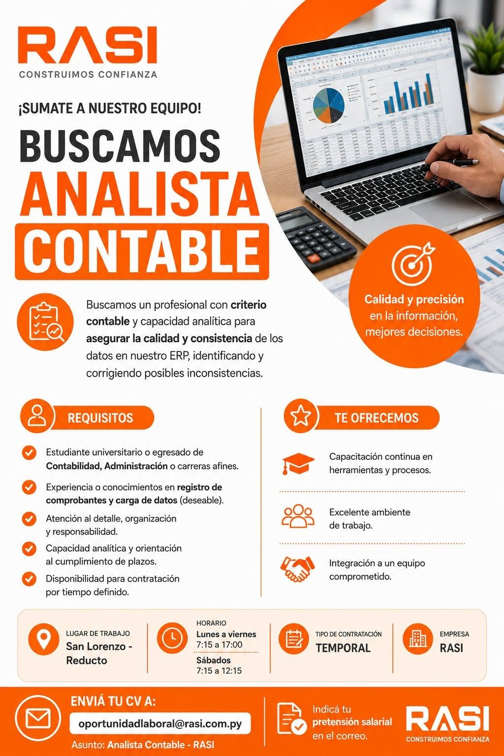 Oferta laboral: Analista Contable — Rasi