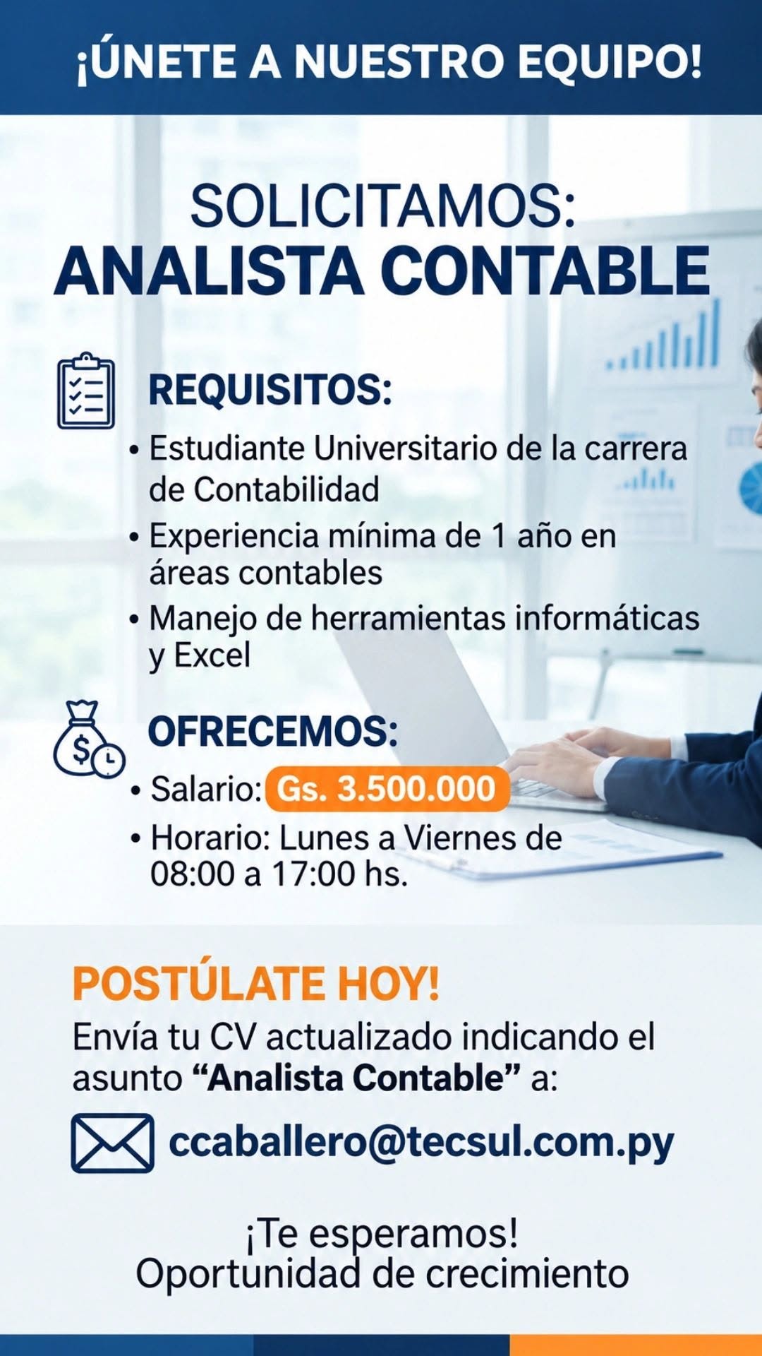 Oferta laboral: Analista Contable — Tecsul