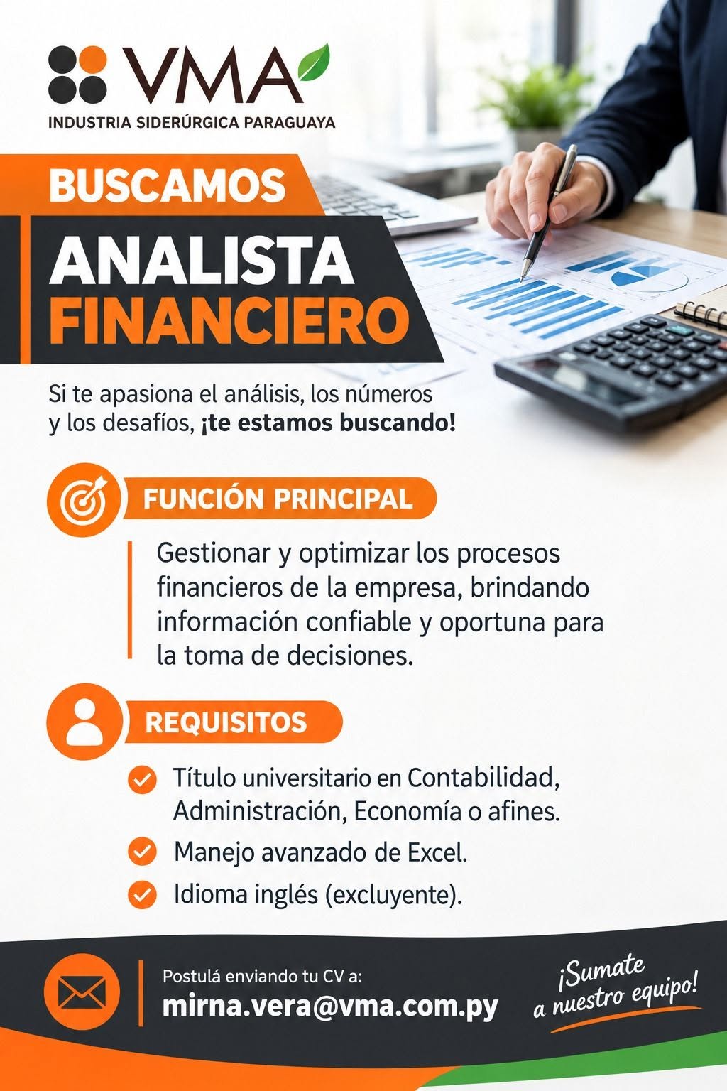 Oferta laboral: Analista Financiero — VMA