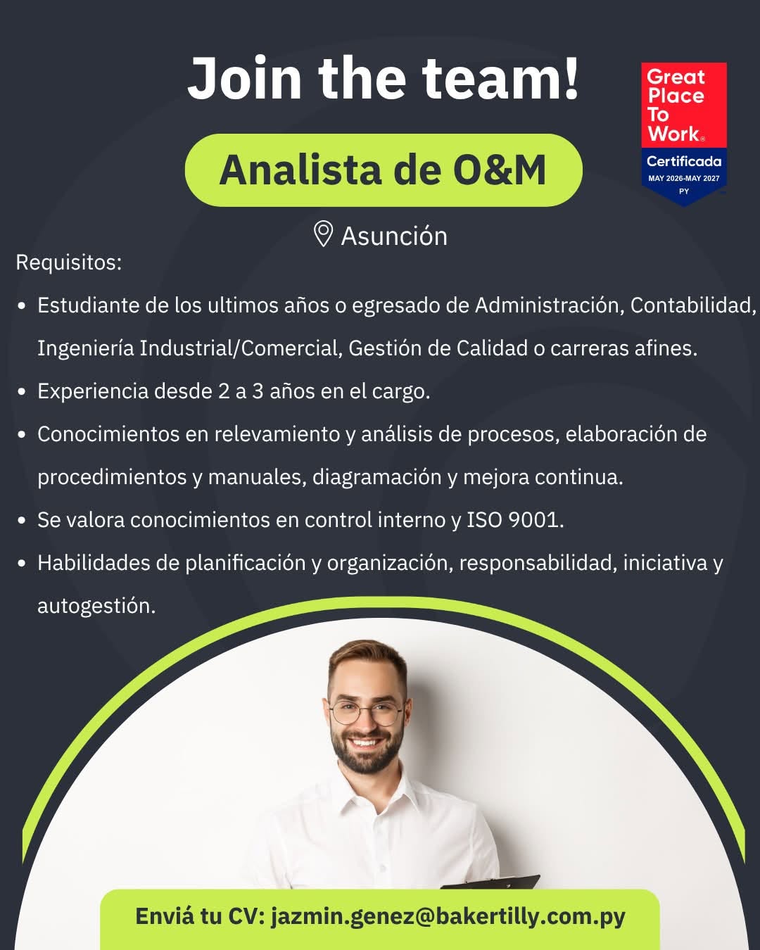 Oferta laboral: Analista De O&M — Bakertilly
