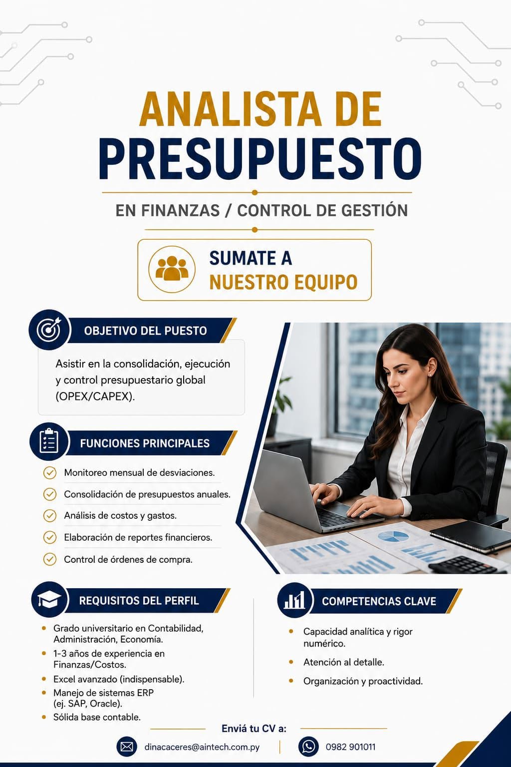 Oferta laboral: Analista De Presupuesto — Aintech