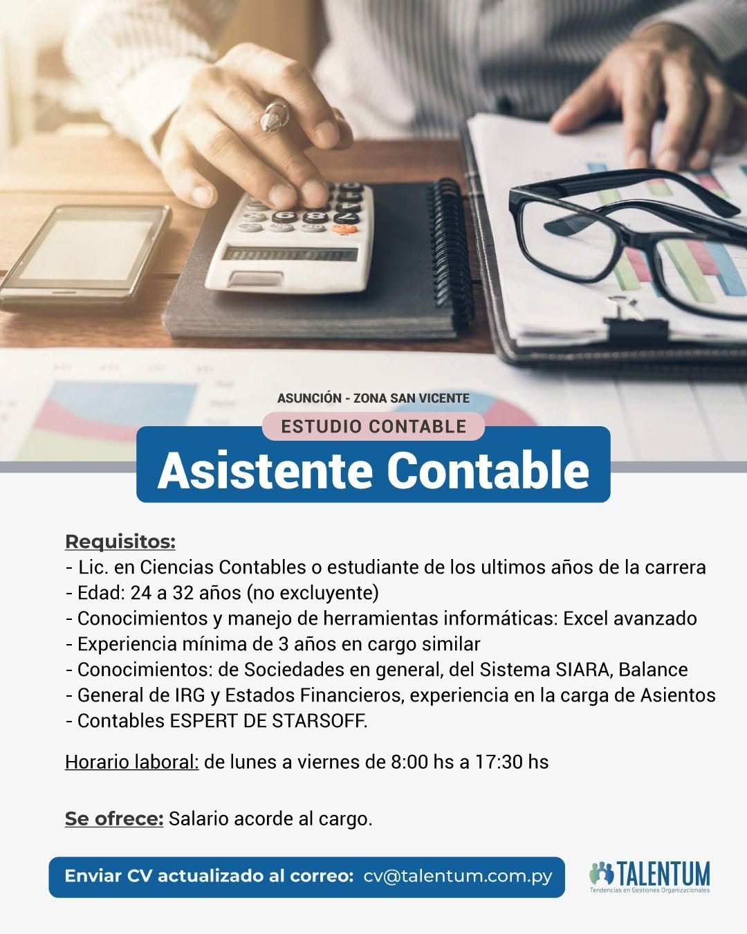 Oferta laboral: Asistente Contable — Talentum