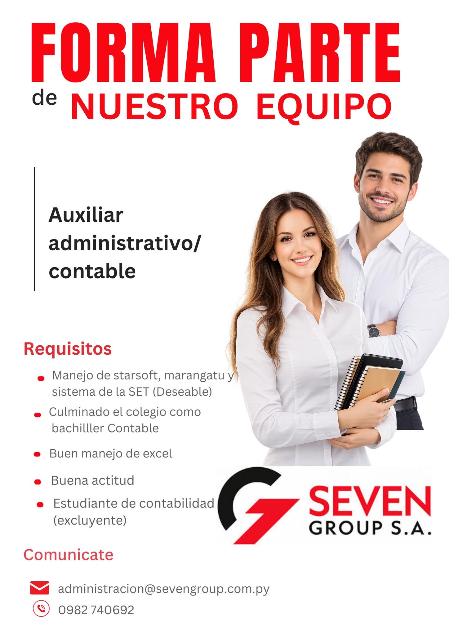 Oferta laboral: Auxiliar Administrativo — Contable