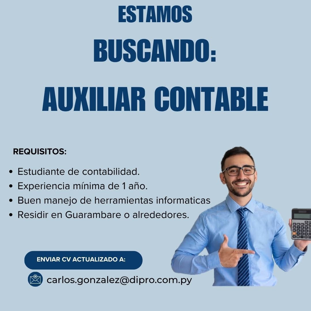 Oferta laboral: Auxiliar Contable — Dipro