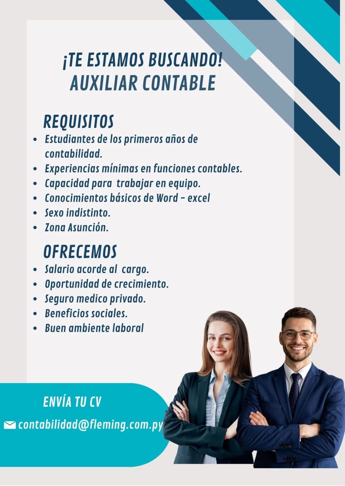 Oferta laboral: Auxiliar Contable — Fleming