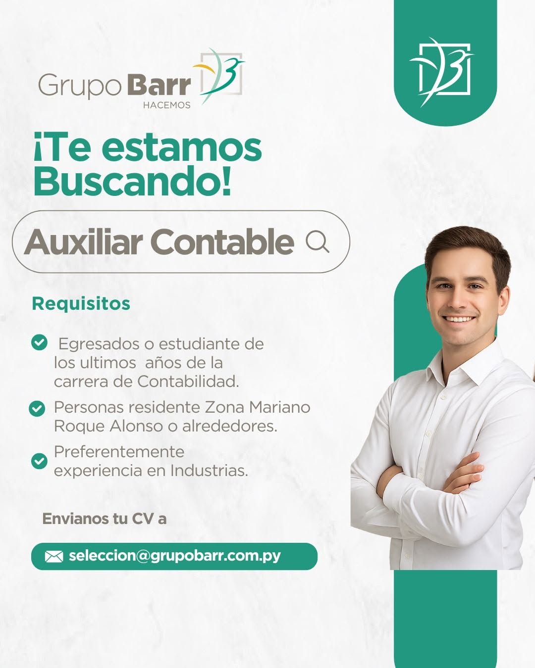 Oferta laboral: Auxiliar Contable — Grupo Barr