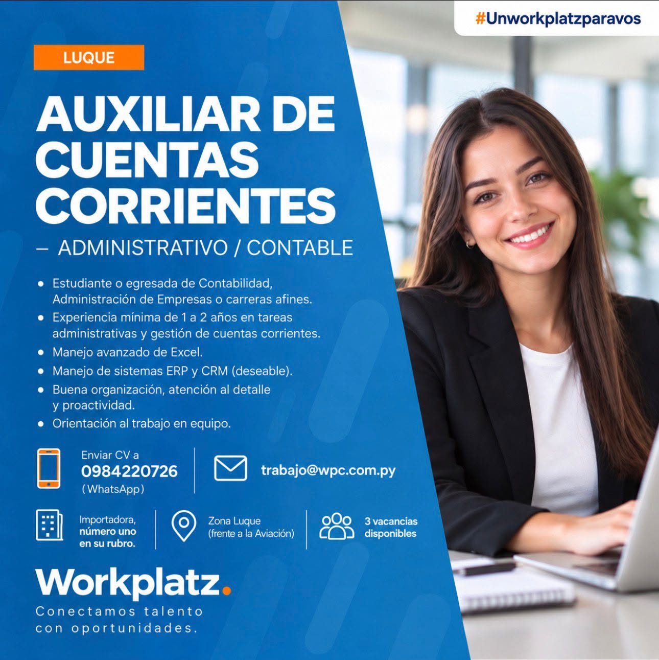 Oferta laboral: Auxiliar De Cuentas Corrientes — WPC