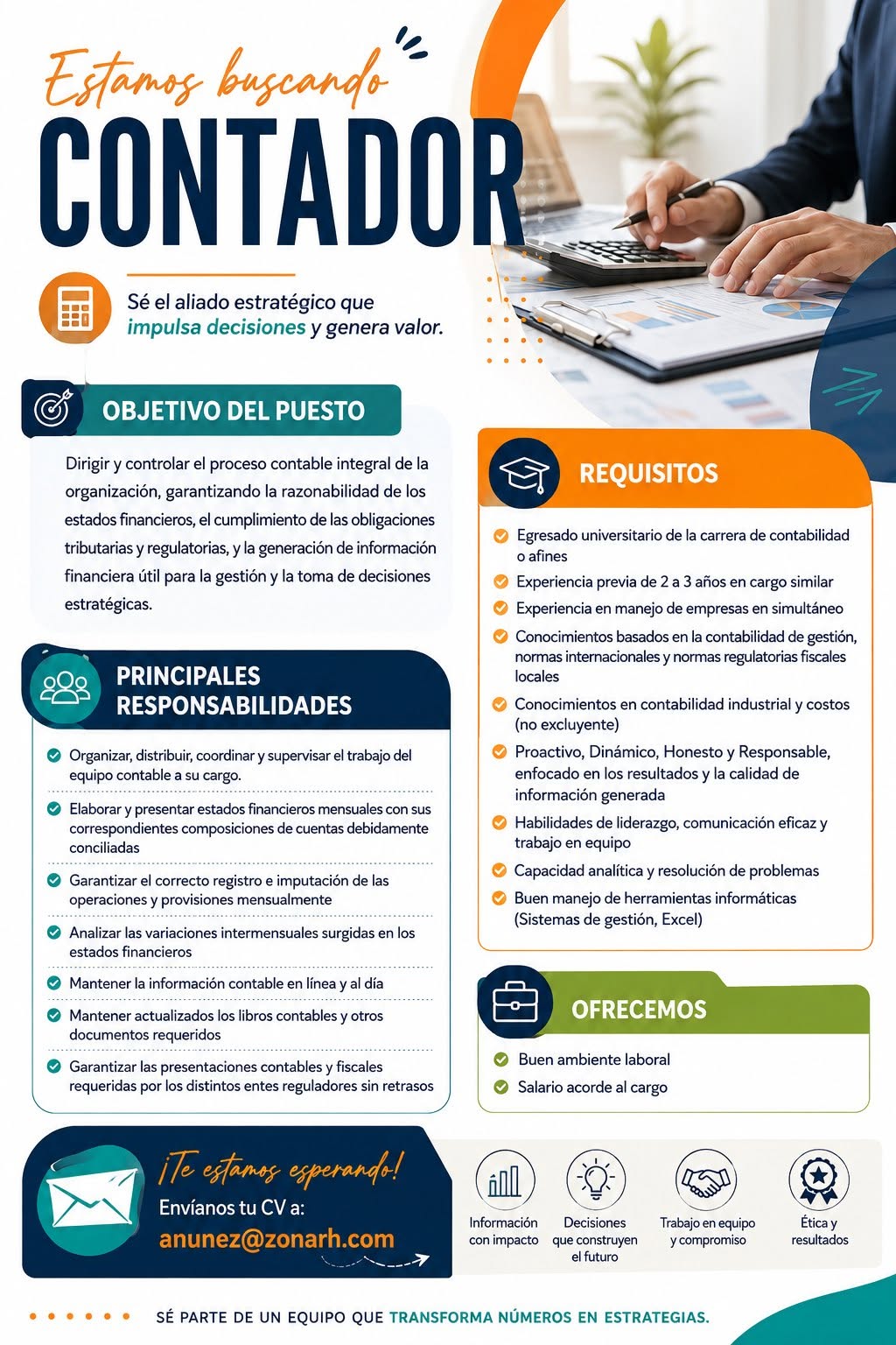 Oferta laboral: Contador — Zona RH