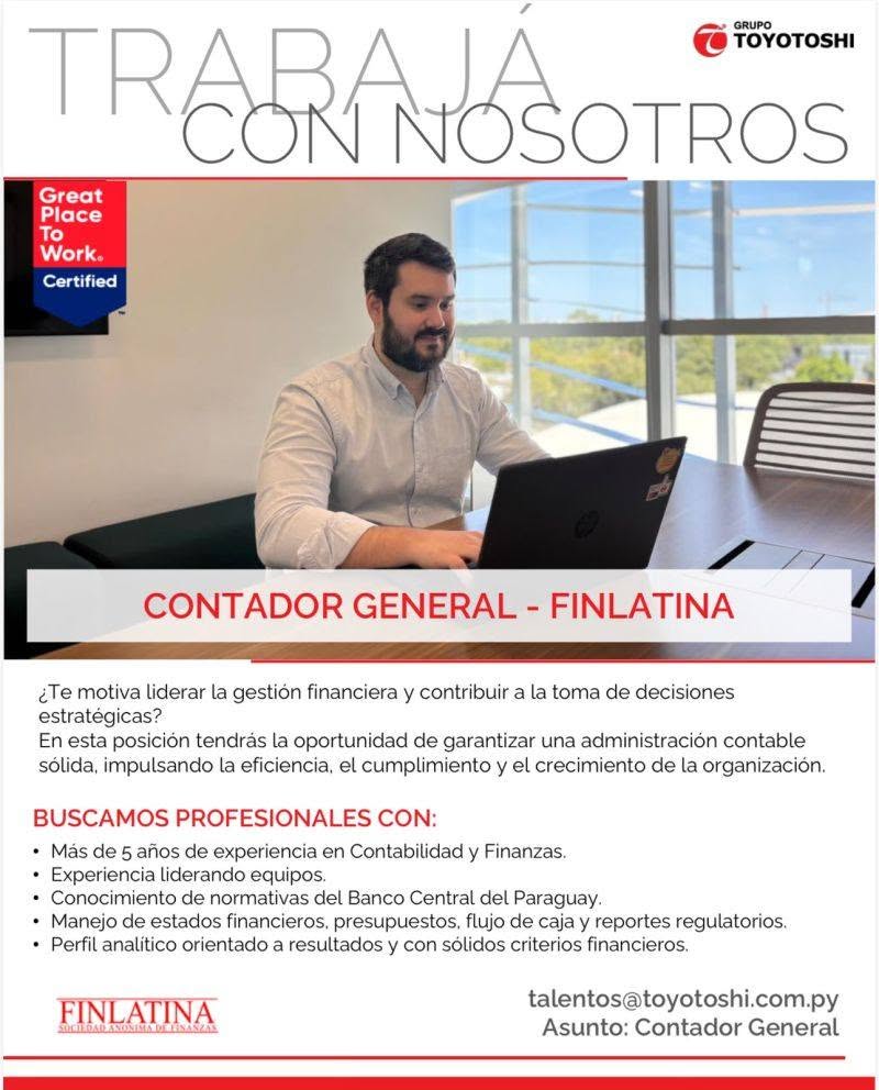 Oferta laboral: Contador General — Finlatina