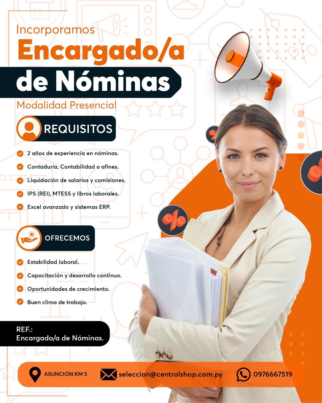 Oferta laboral: Encargado A De Nóminas