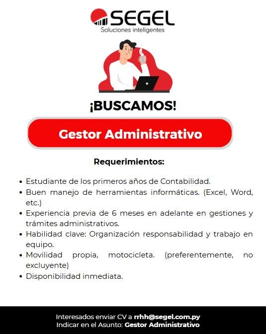 Oferta laboral: Gestor Administrativo — Segel