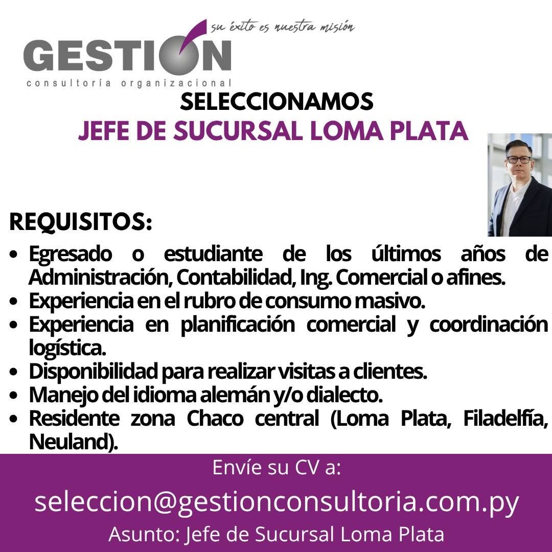 Oferta laboral: Jefe Sucursal — Gestion Consultoria