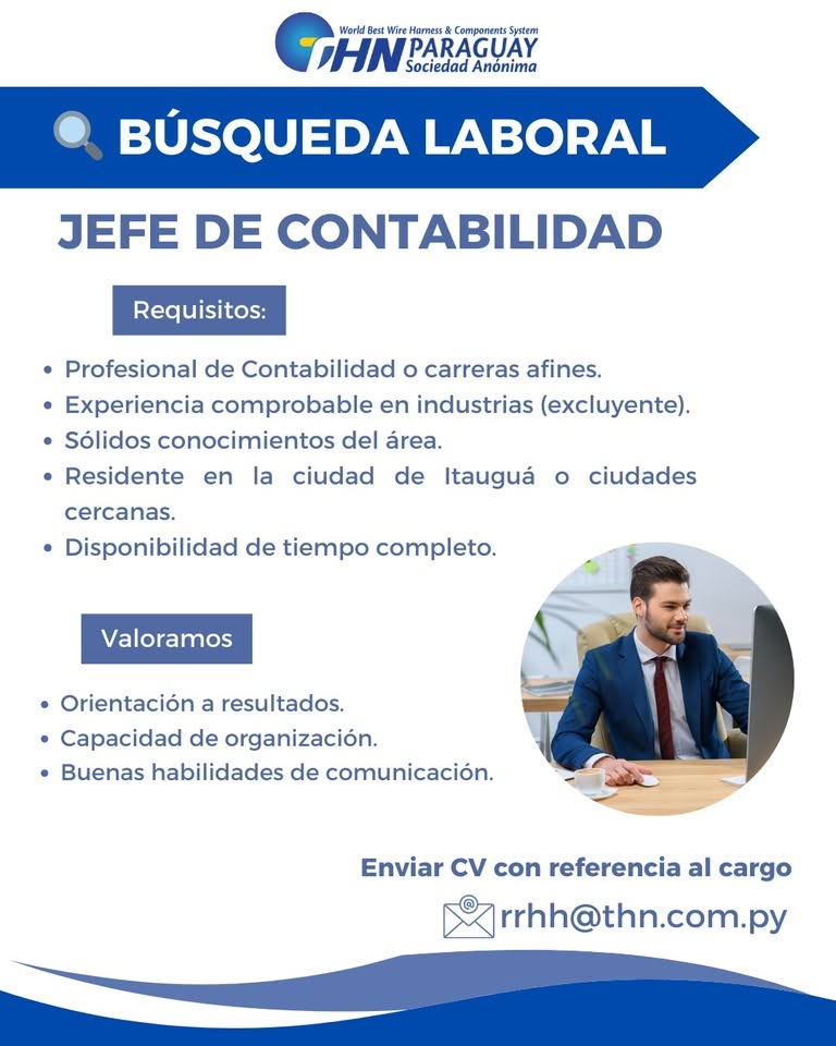 Oferta laboral: Jefe De Contabilidad — THN