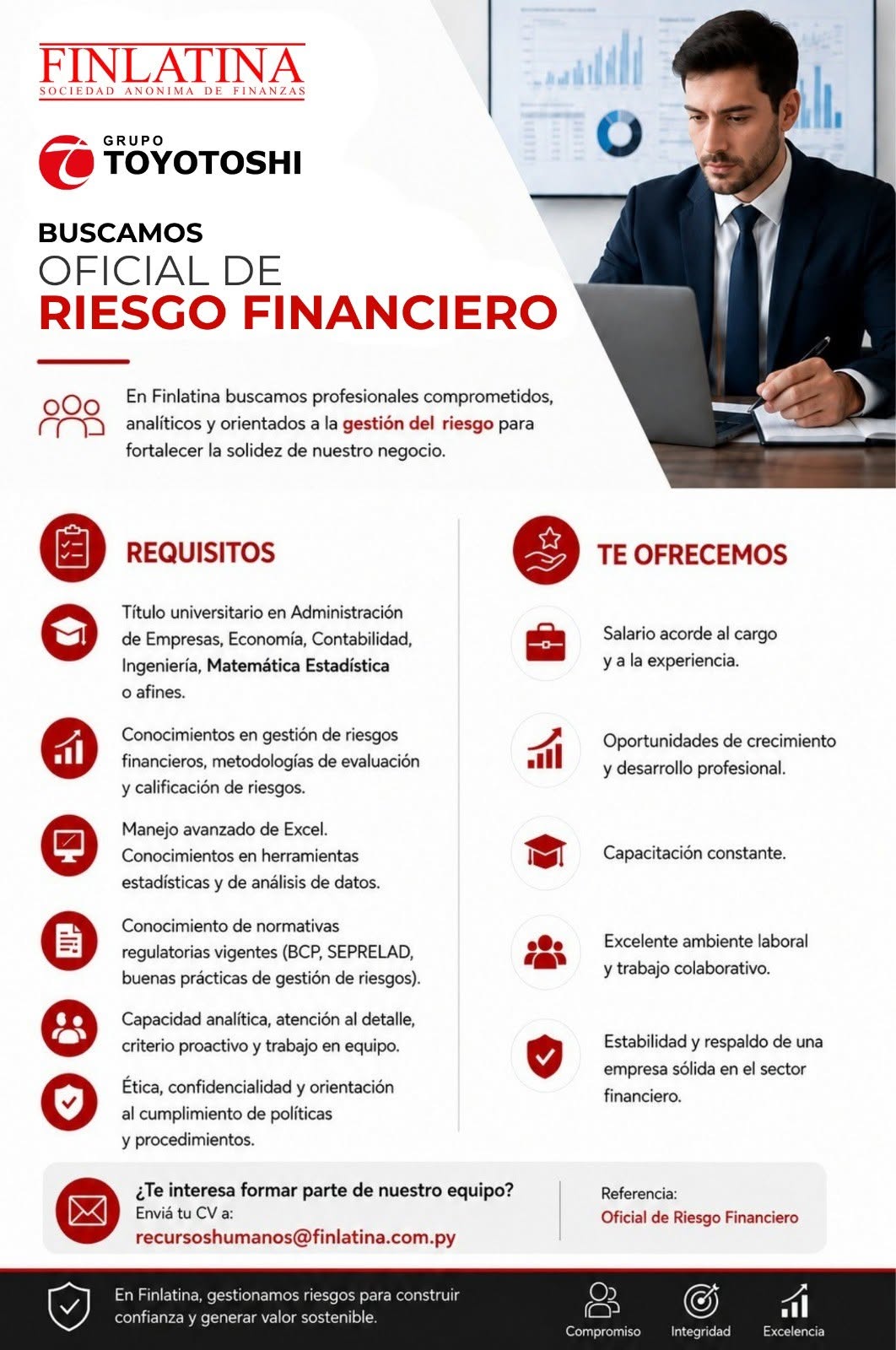 Oferta laboral: Oficial De Riesgo Financiero — Finlatina