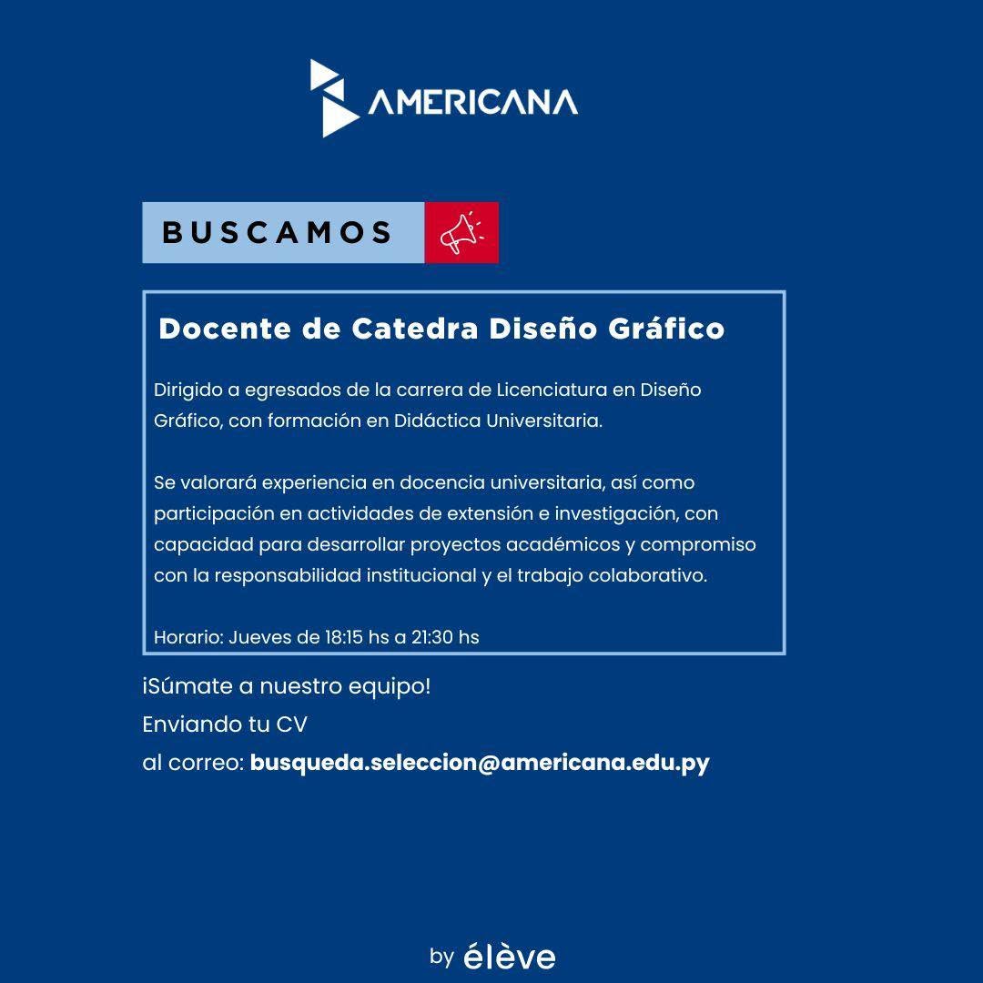 Oferta laboral: Docente De Catedra Diseño Gráfico