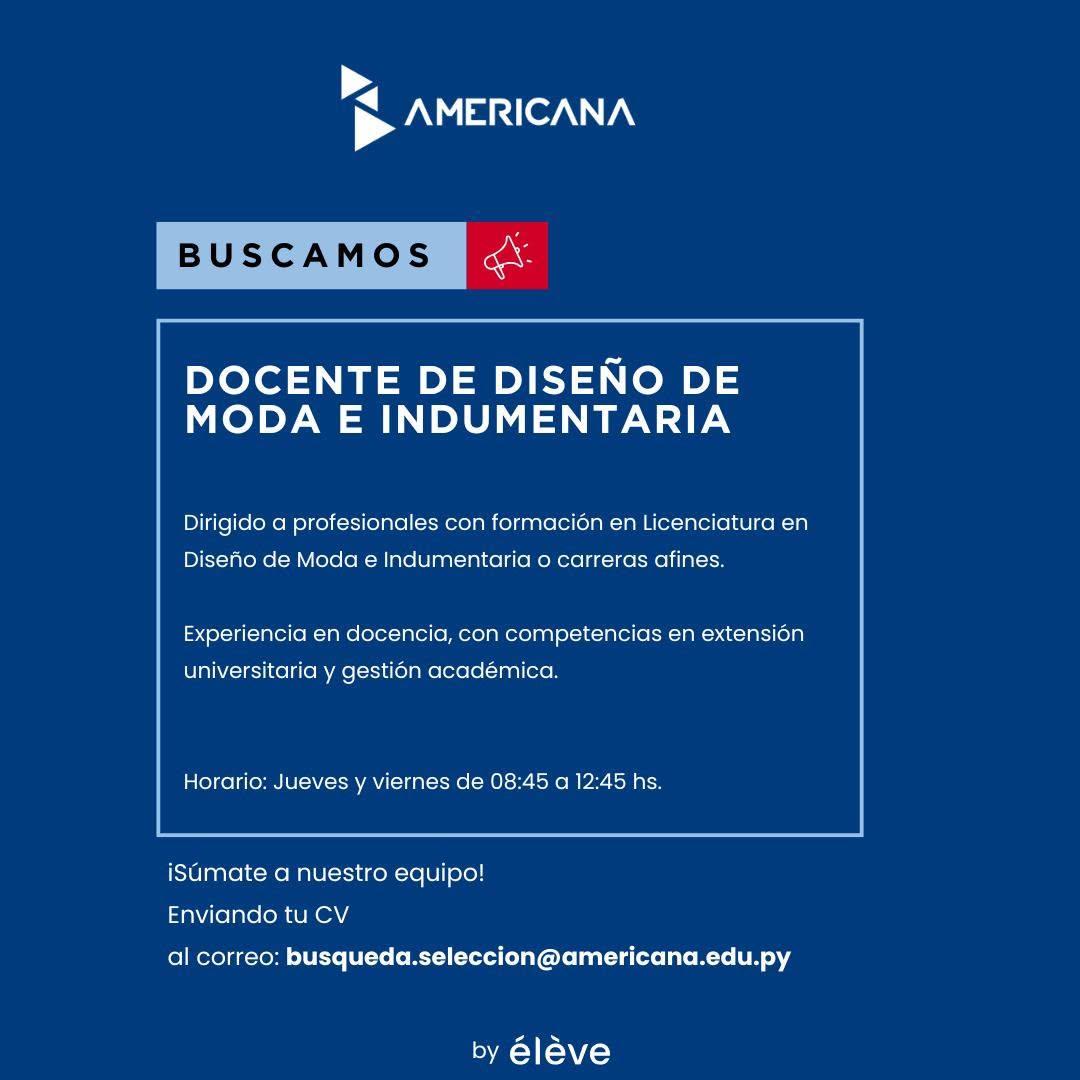 Oferta laboral: Docente De Diseño De Moda