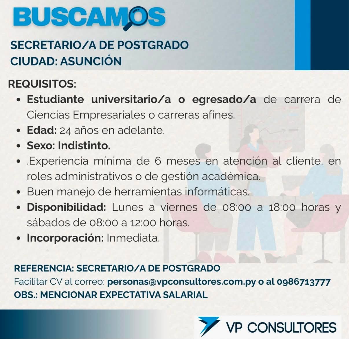 Oferta laboral: Secretario De Postgrado