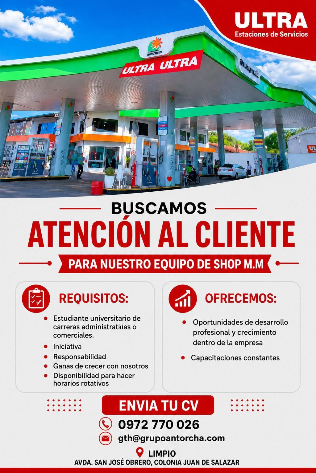 Oferta laboral: Atención Al Cliente — Grupo Antorcha