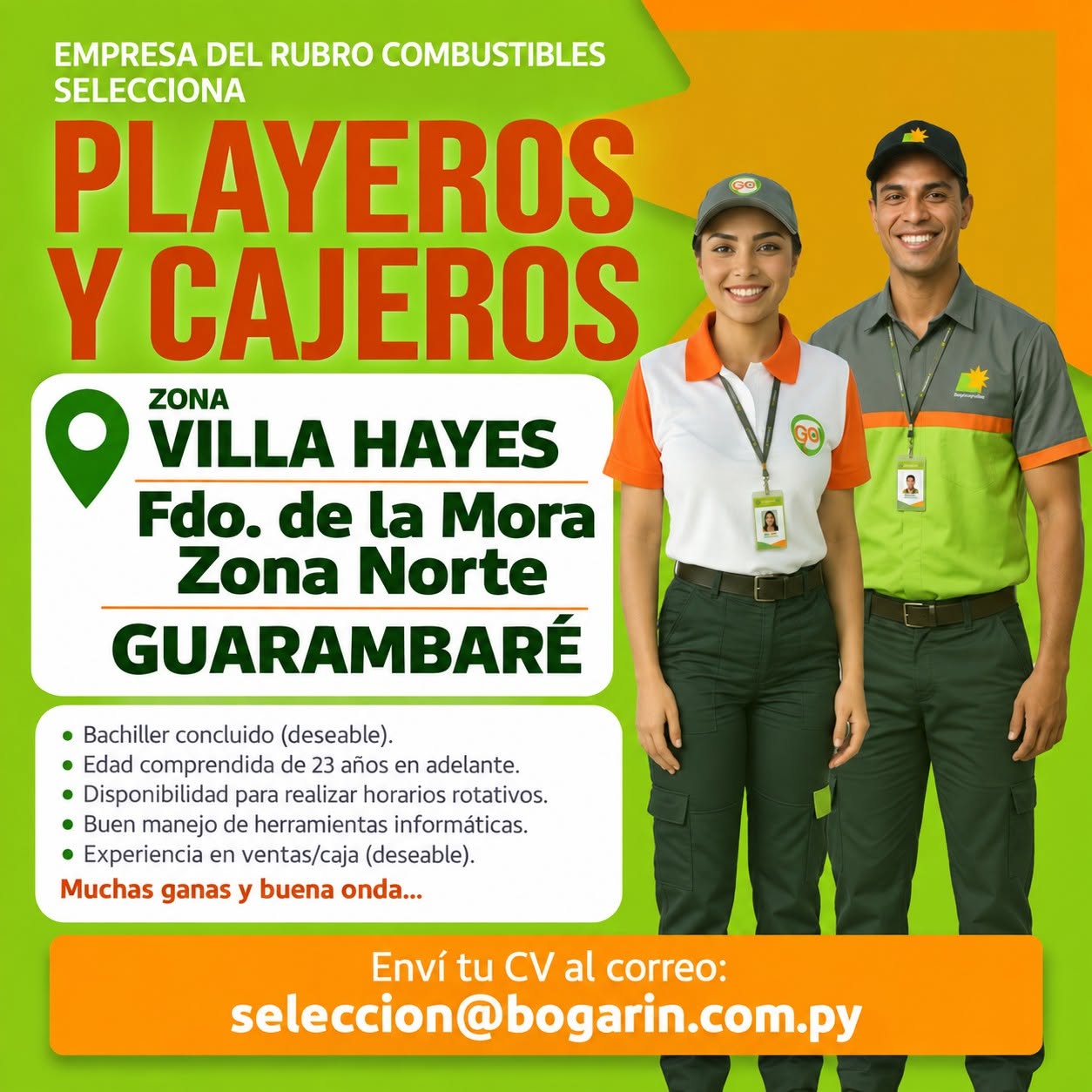 Oferta laboral: Playeros Y Cajeros — Bogarin