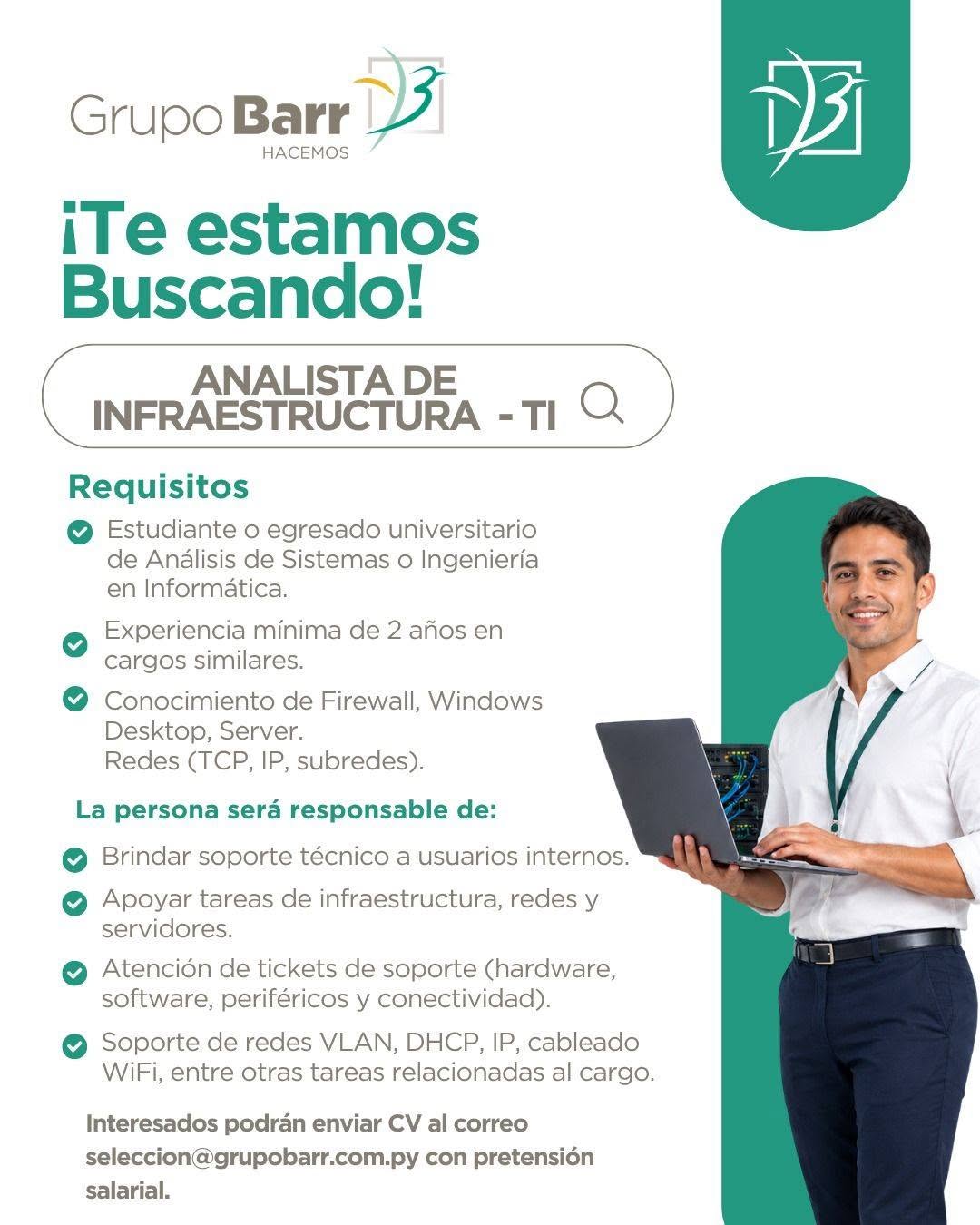 Oferta laboral: Analista De Infraestructura