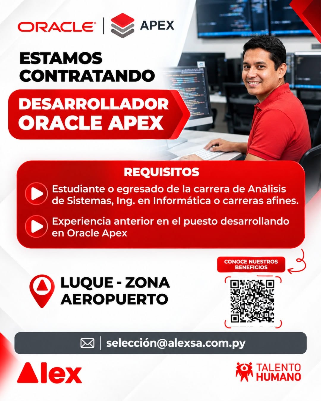 Oferta laboral: Desarrollador Oracle Apex — Alex SA