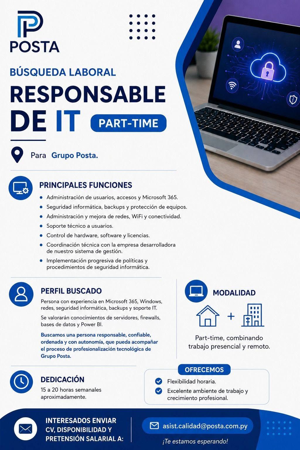 Oferta laboral: Responsable De IT