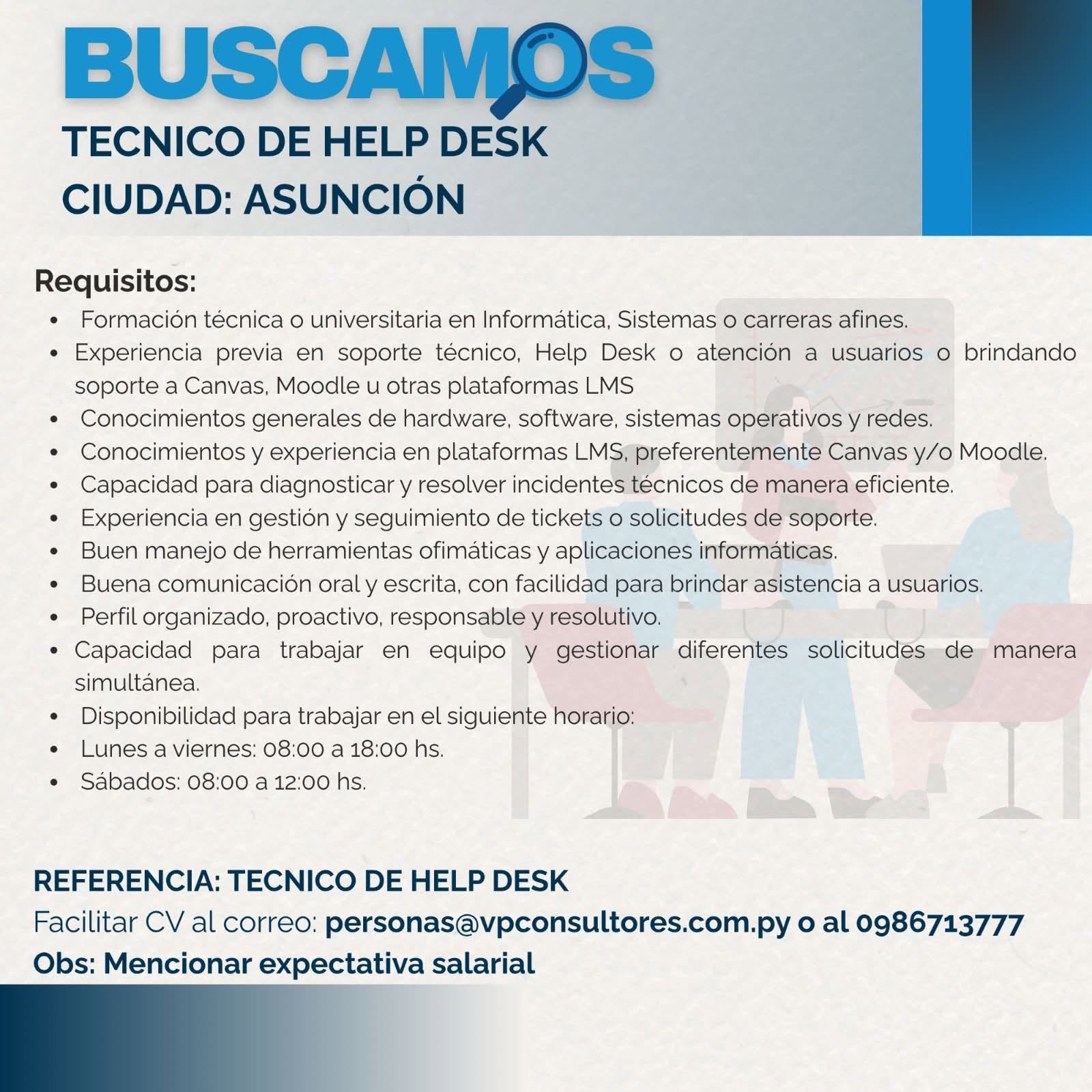 Oferta laboral: Técnico De Help Desk — VP Consulores