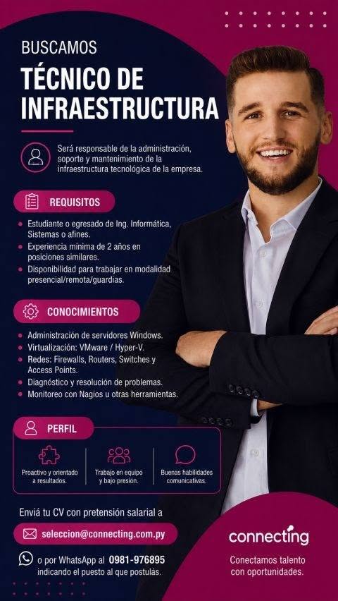 Oferta laboral: Técnico De Infraestructura — Connecting