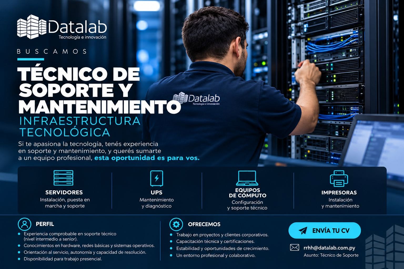 Oferta laboral: Técnico De Soporte Y Mantenimiento — Datalab