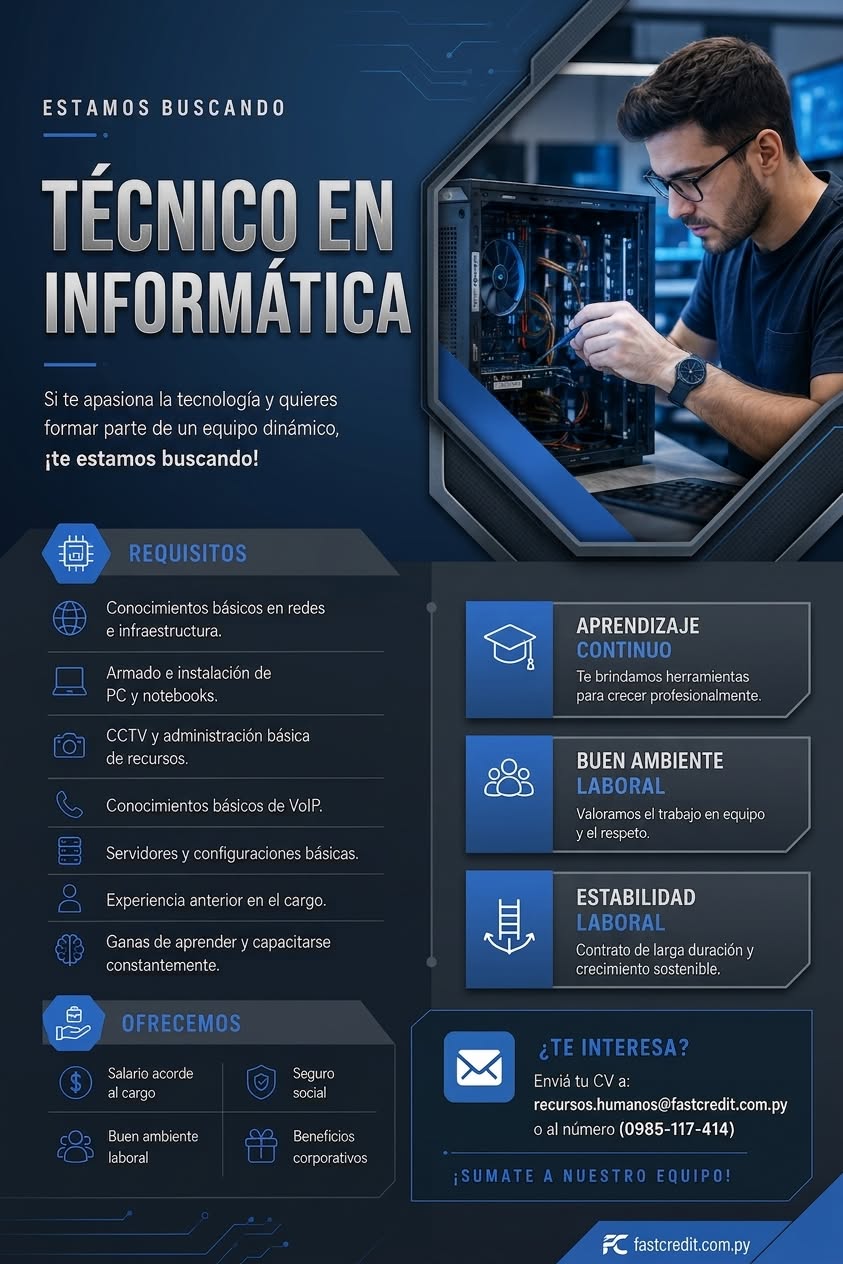 Oferta laboral: Técnico En Informática — FastCredit