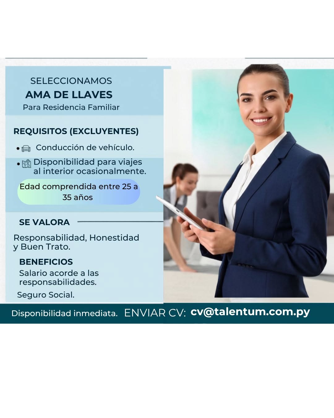 Oferta laboral: Ama De Llaves — Talentum