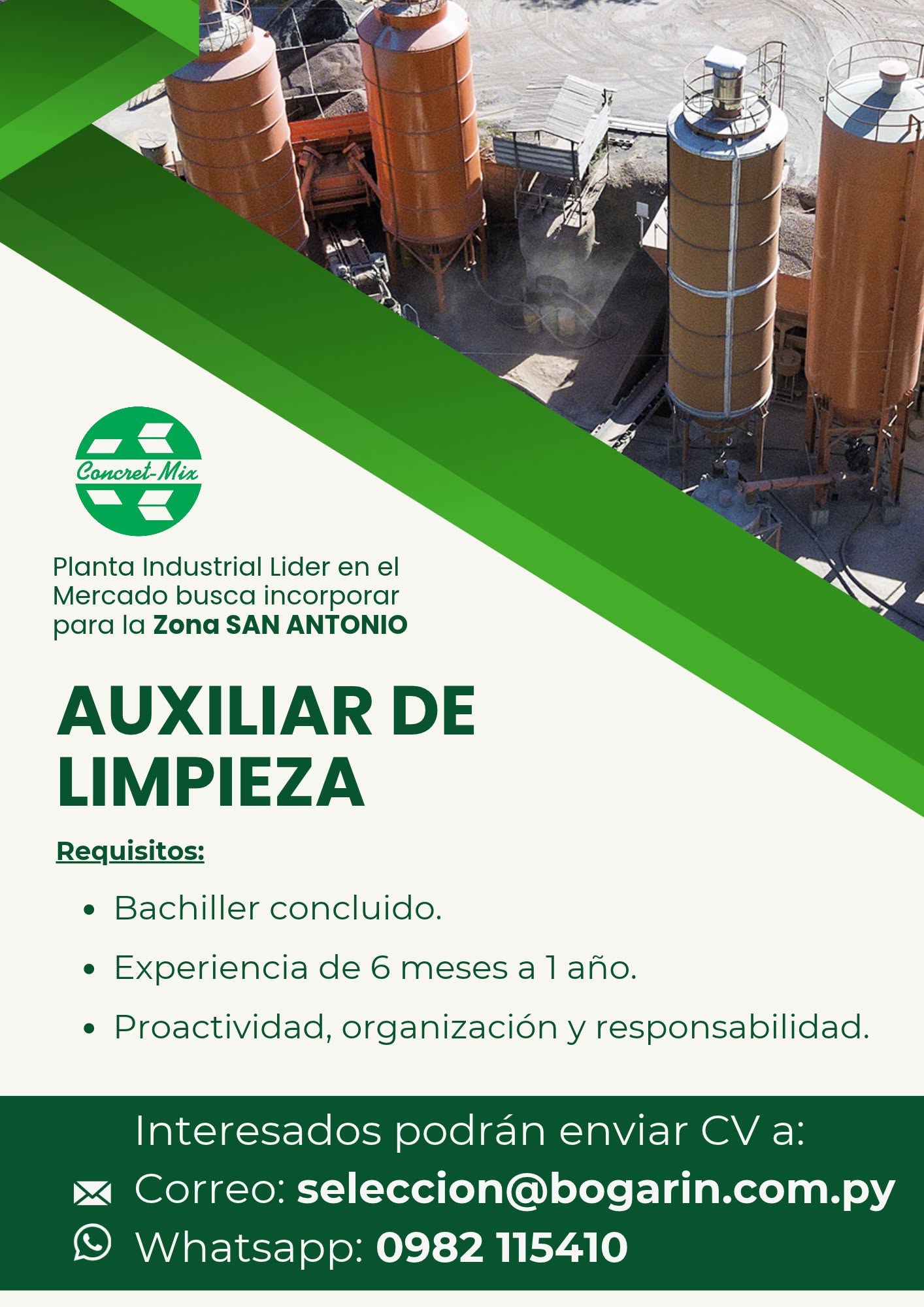 Oferta laboral: Auxiliar De Limpieza — Bogarin