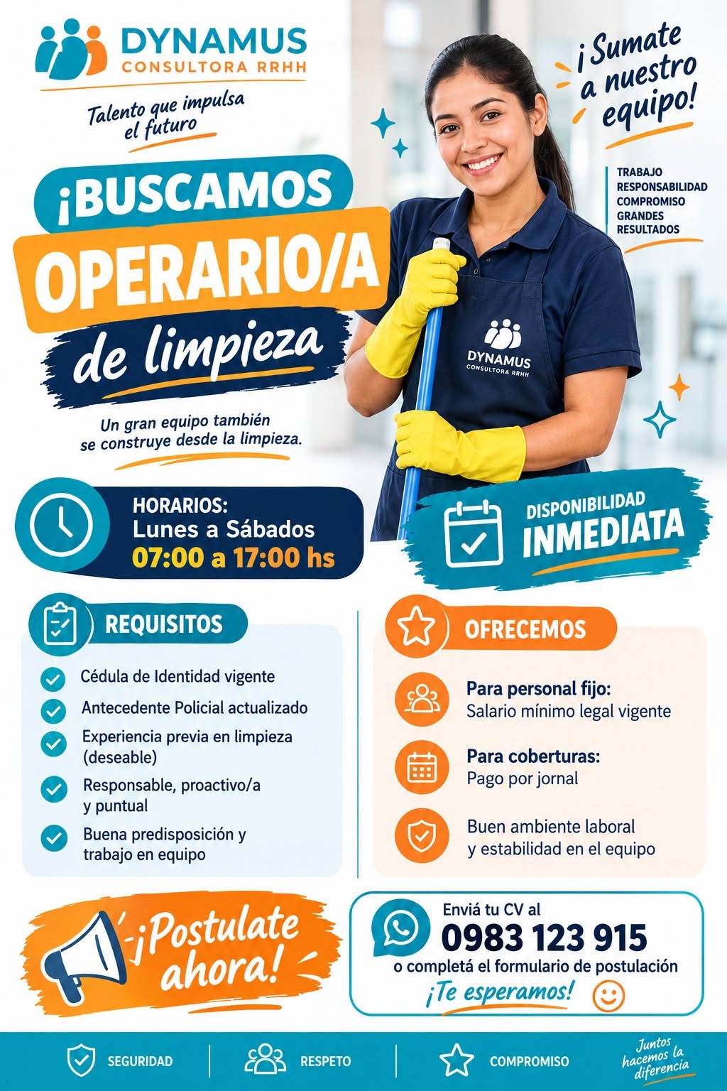 Oferta laboral: Operario De Limpieza