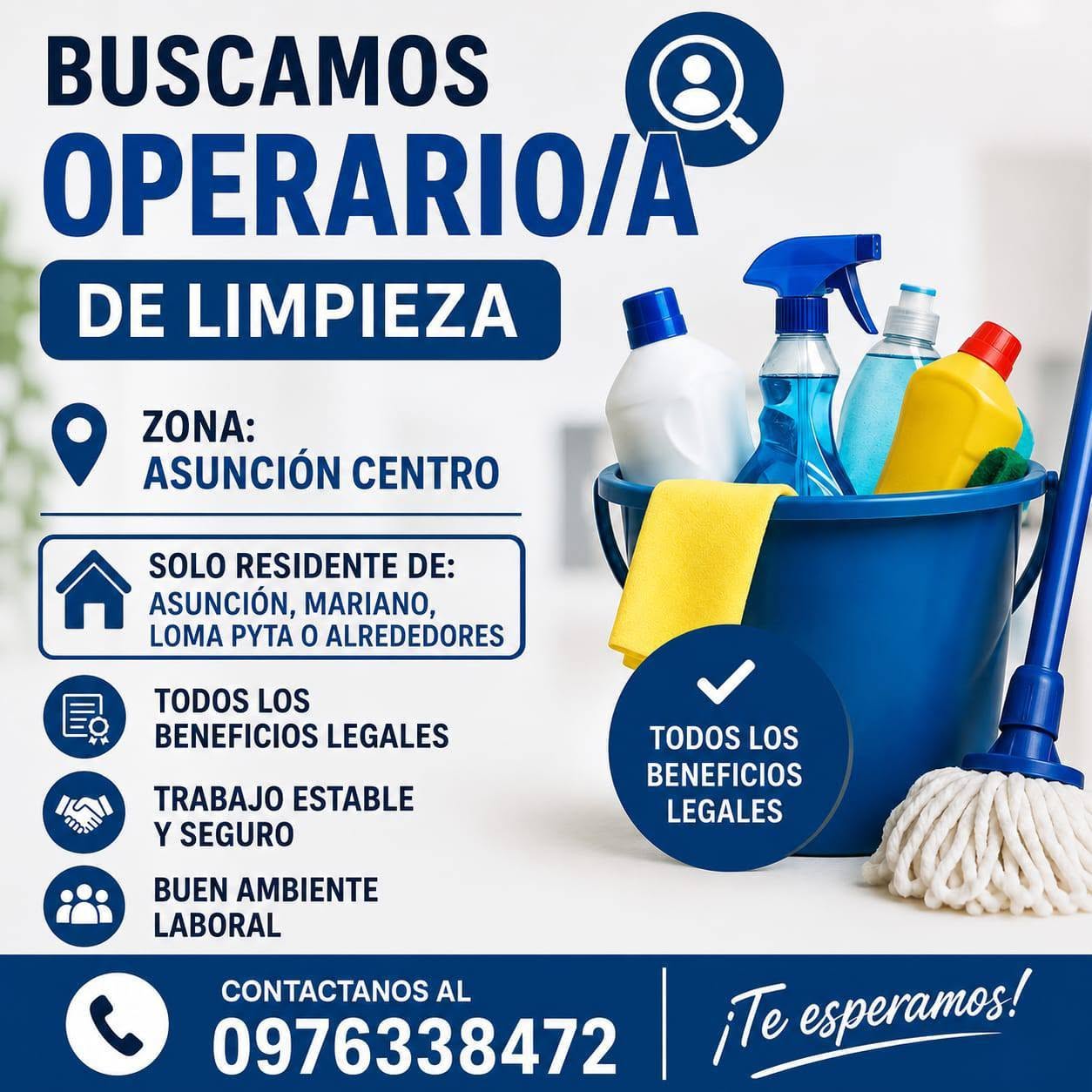 Oferta laboral: Operarios De Limpieza