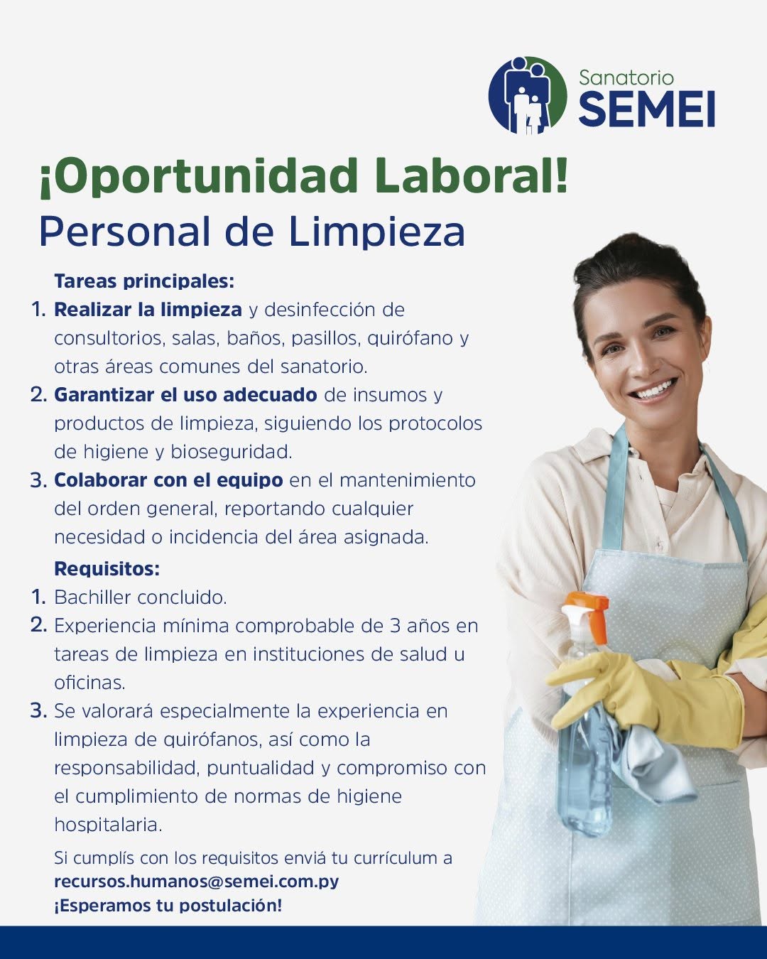 Oferta laboral: Personal De Limpieza — Semei