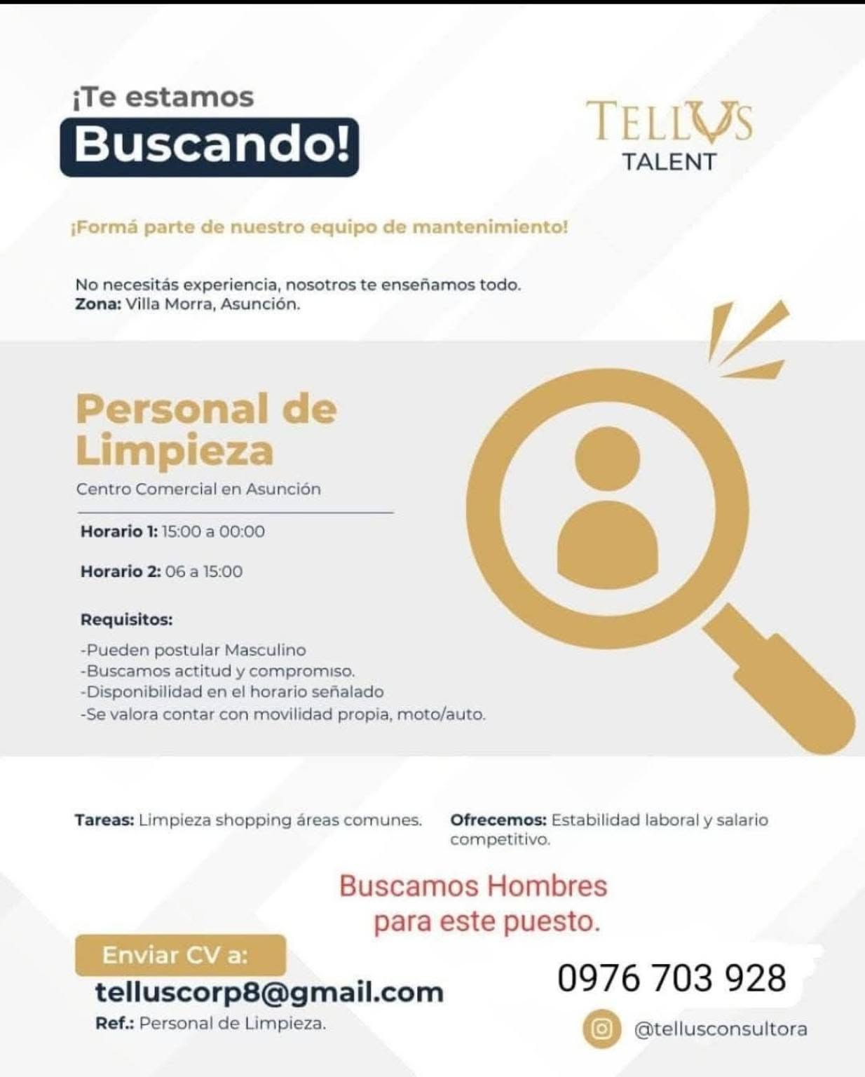 Oferta laboral: Personal De Limpieza