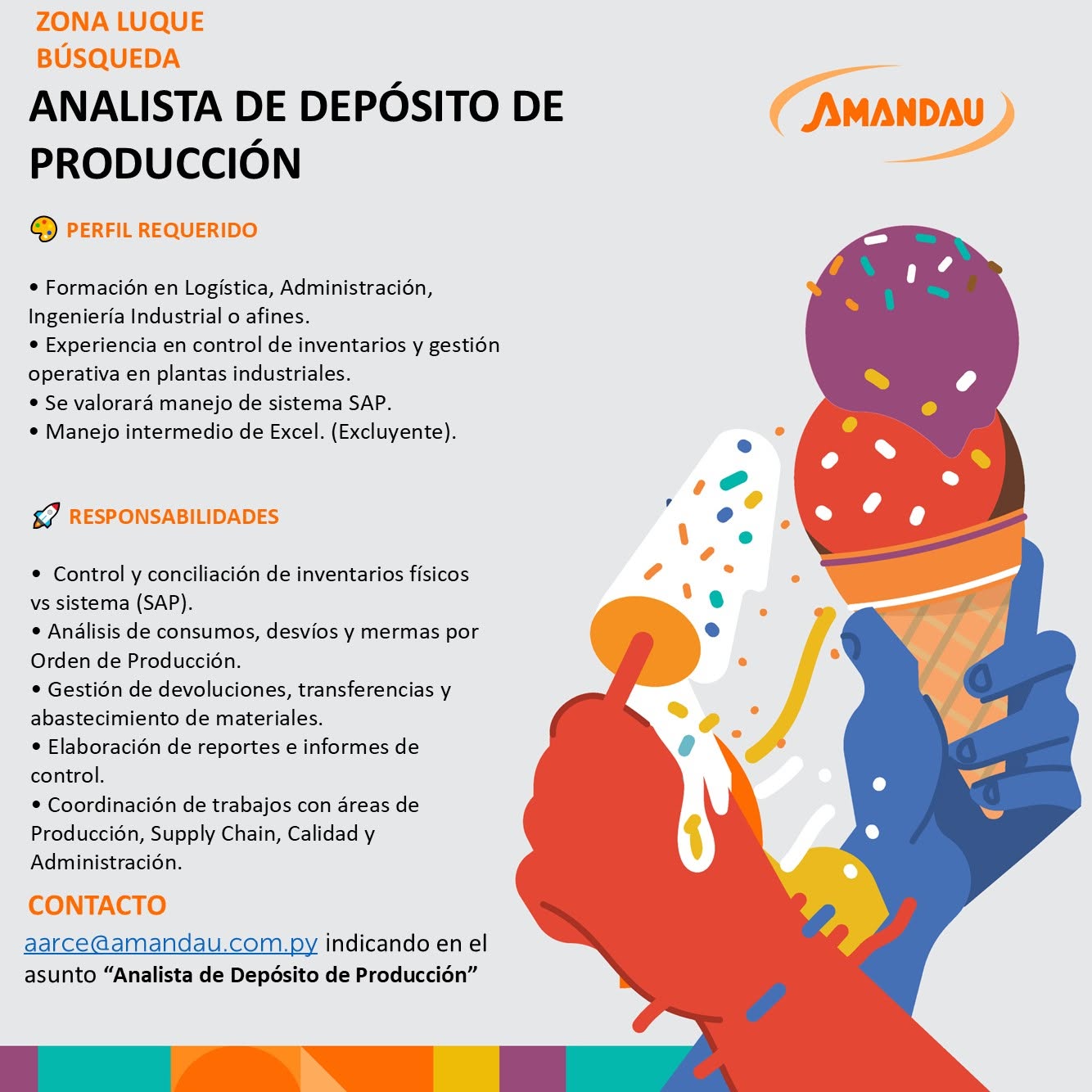 Oferta laboral: Analista De Depósito De Producción