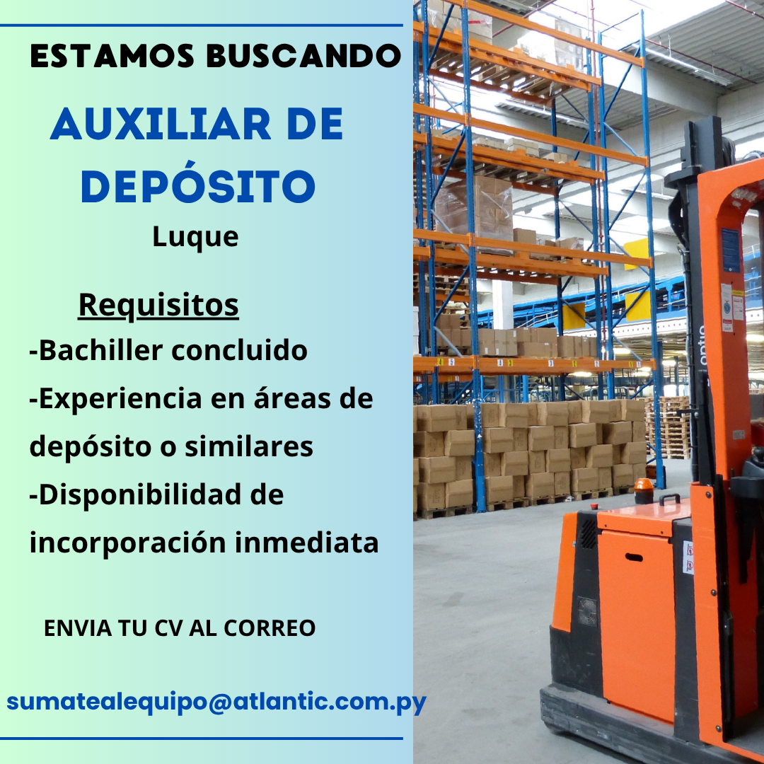 Oferta laboral: Auxiliar De Depósito — Atlantic