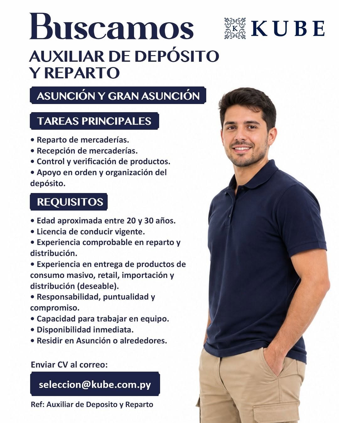 Oferta laboral: Auxiliar De Depósito Y Reparto — Kube