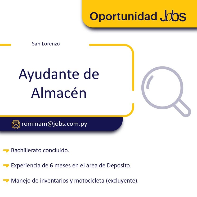 Oferta laboral: Ayudante De Almacén — Jobs
