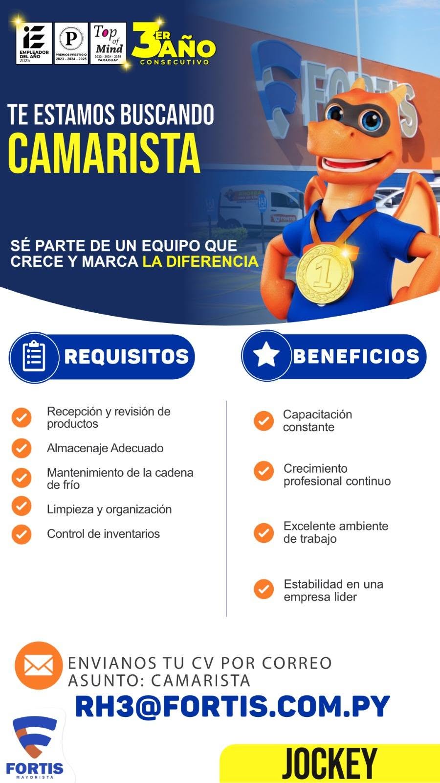 Oferta laboral: Camarista — Fortis