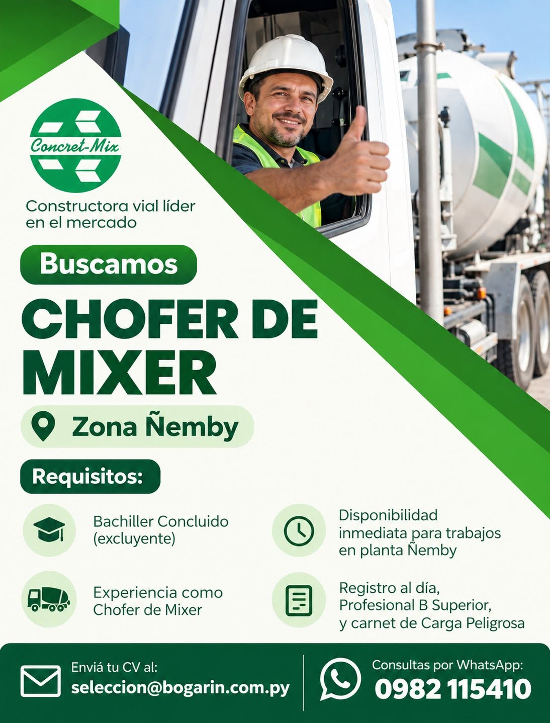 Oferta laboral: Chófer — Bogarin