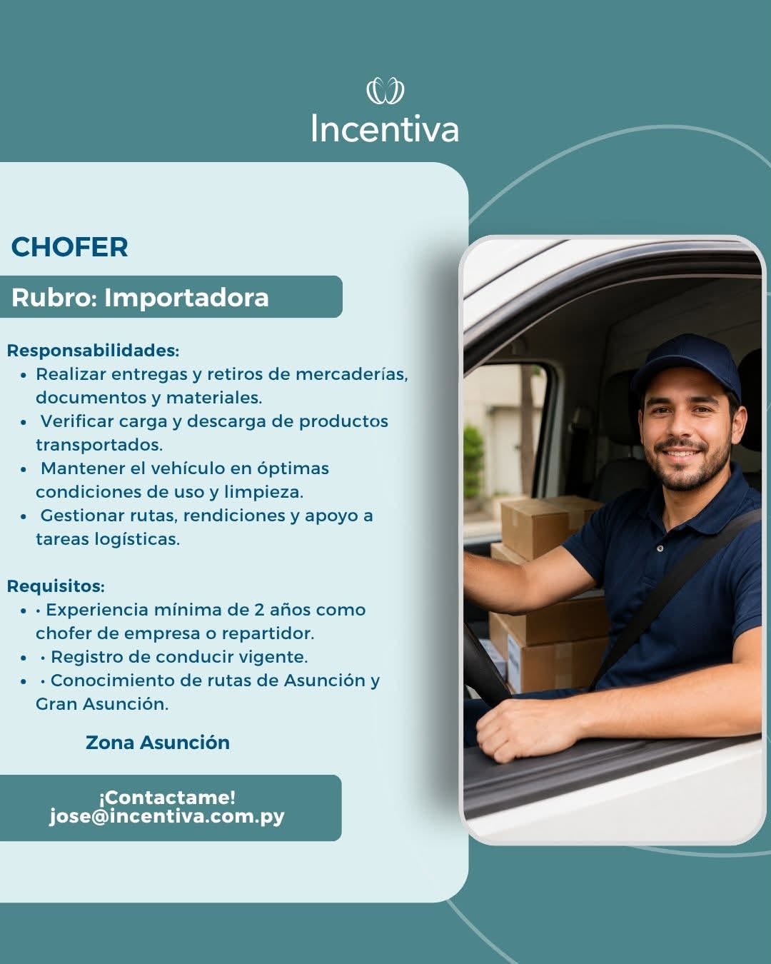 Oferta laboral: Chófer — Incentiva