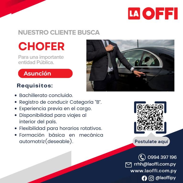 Oferta laboral: Chófer — La Offi