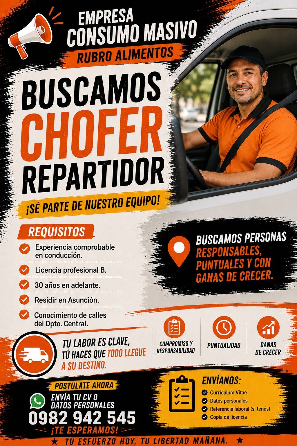 Oferta laboral: Chófer — Repartidor
