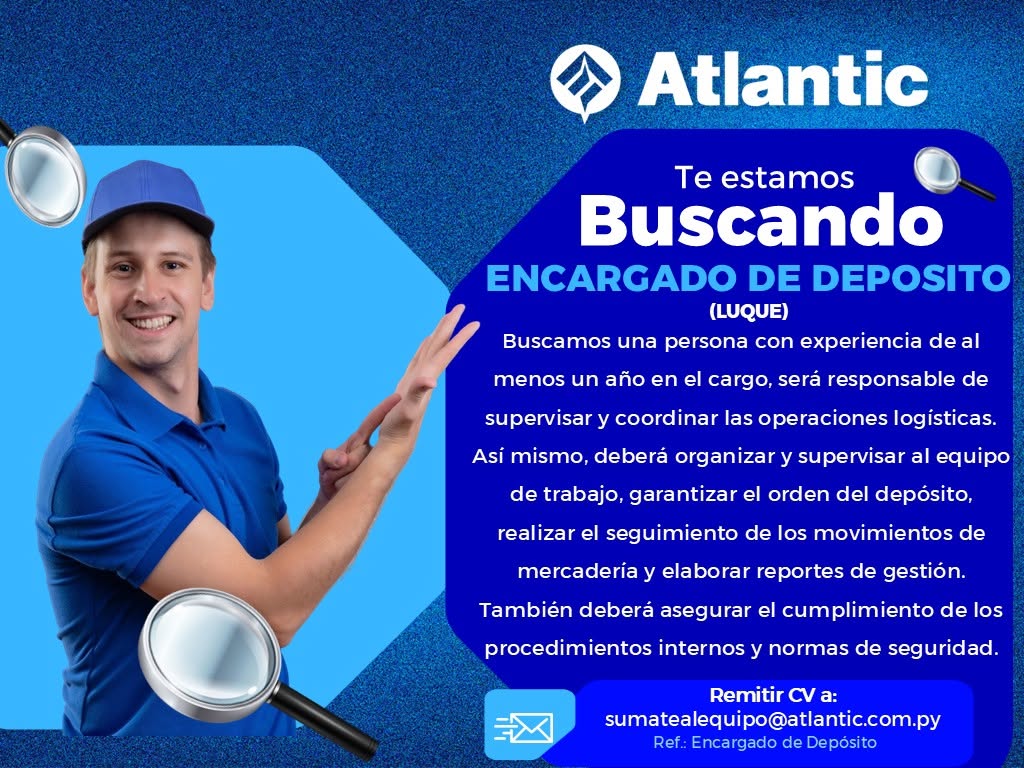 Oferta laboral: Encargado De Deposito — Atlantic