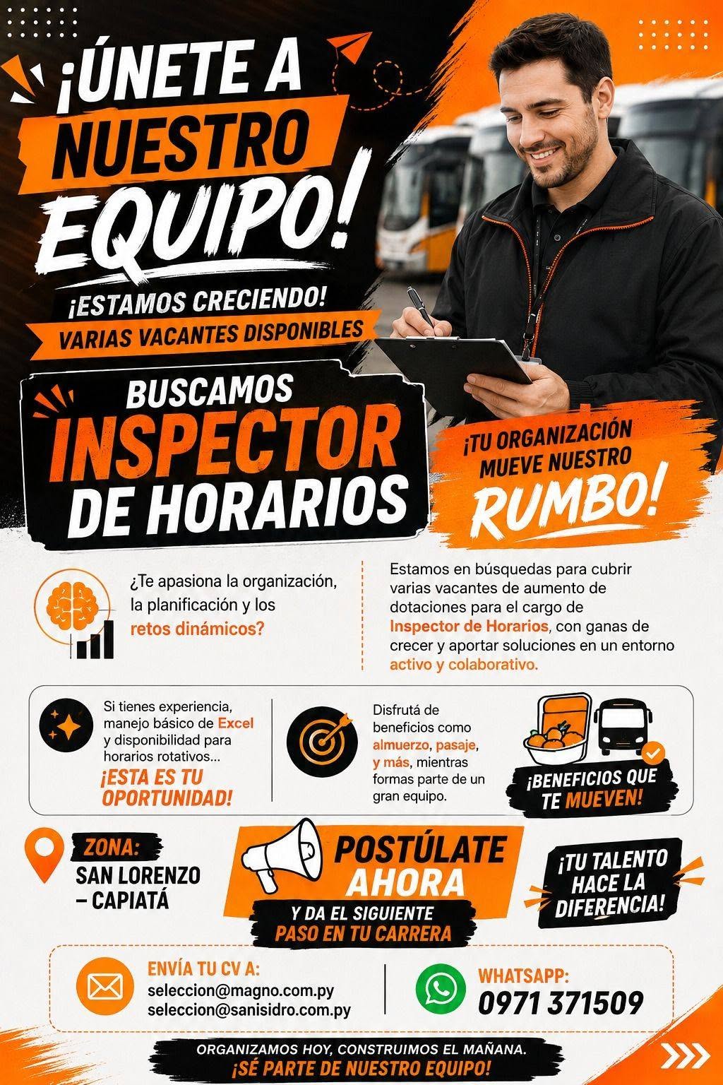 Oferta laboral: Inspector De Horarios — Magno